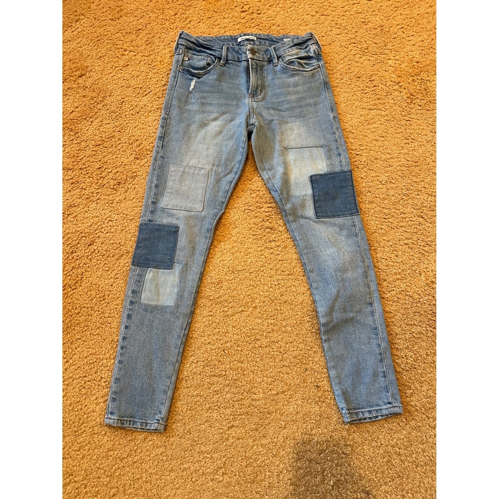 Dear John Gisele 27‎ High Waisted Skinny Jeans Patchwork Denim Retro Y2K Grunge